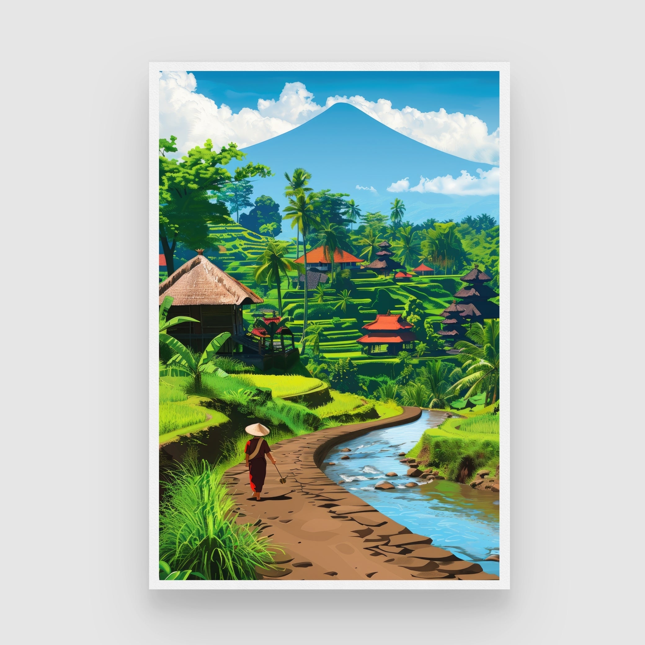 Indonesian Paradise Canvas Print | Scenic Travel Themed Wall Art 2 : 3 Vertical Premium Wall Art Canvas by MeriDeewar