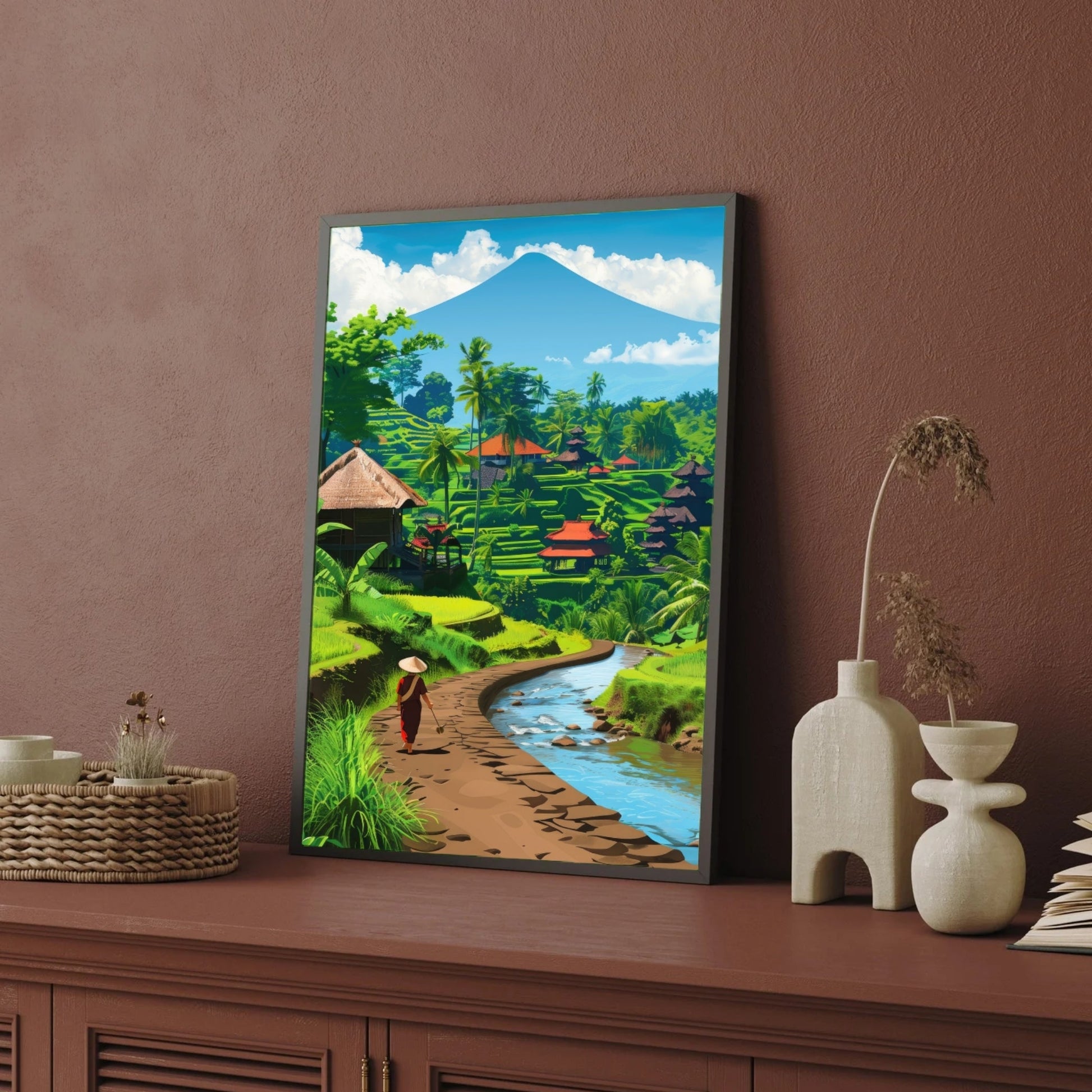 Indonesian Paradise Canvas Print | Scenic Travel Themed Wall Art 2 : 3 Vertical Premium Wall Art Canvas by MeriDeewar