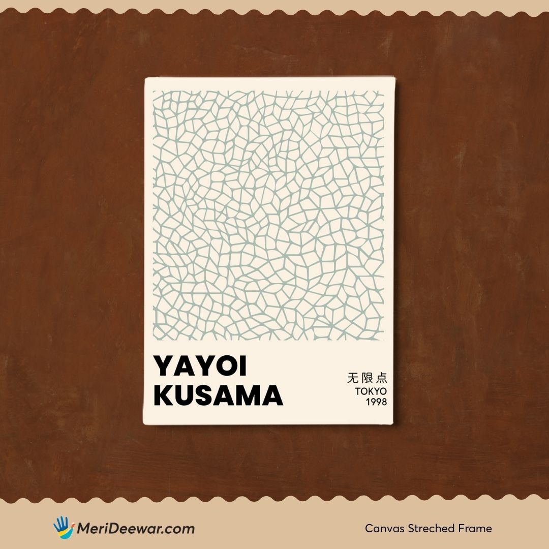 Infinity Nets Sage Green painting by Yayoi Kusama 3 : 4 Vertical New Premium Wall Art Canvas by MeriDeewar