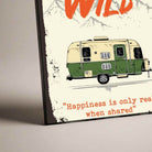 "Into the Wild" Vintage Camper Poster | Vertical Borderless Art Frame Poster Premium Wall Art Canvas by MeriDeewar