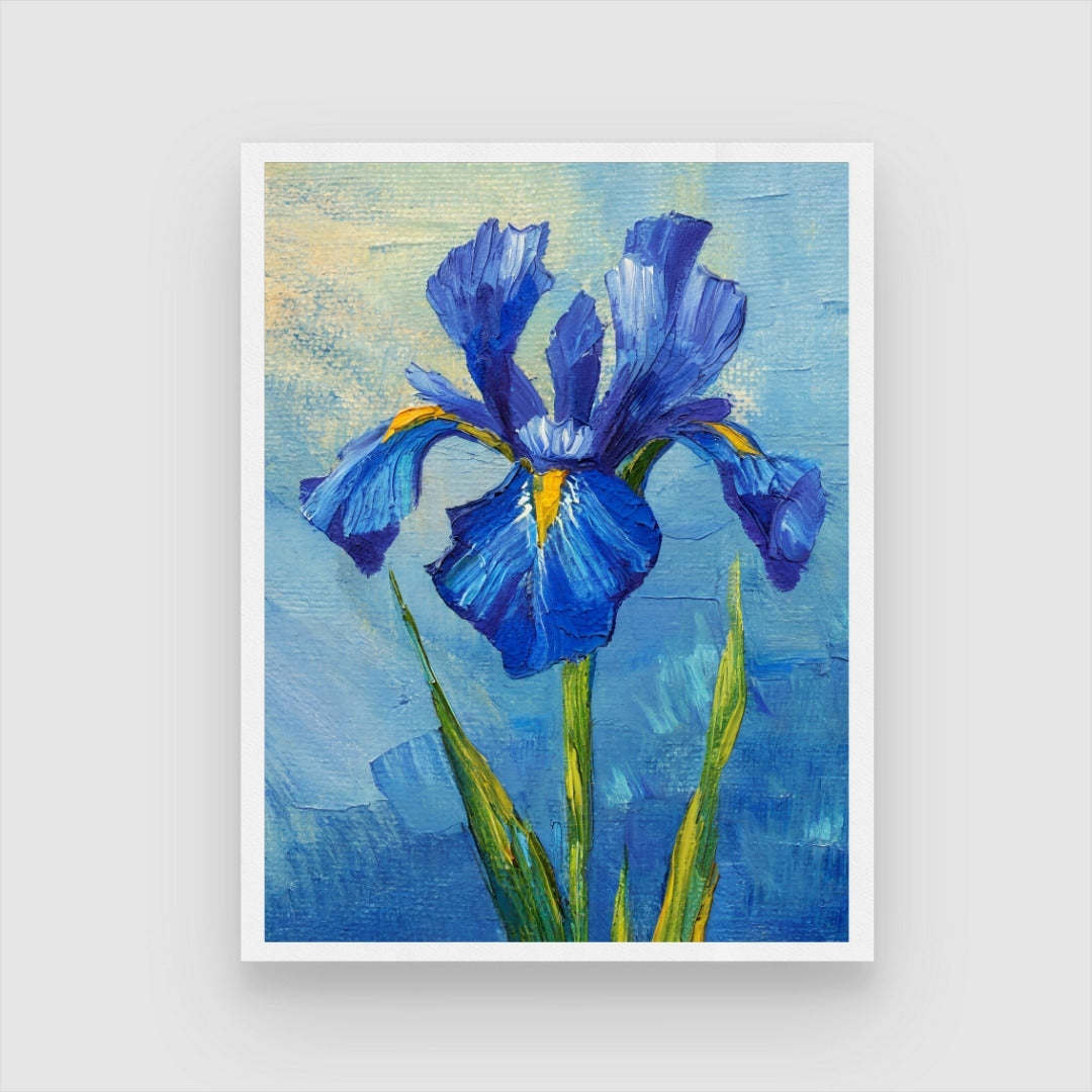 Iris Flower Abstract Art: Unique Painting for Modern Homes 3 : 4 Vertical New Premium Wall Art Canvas by MeriDeewar
