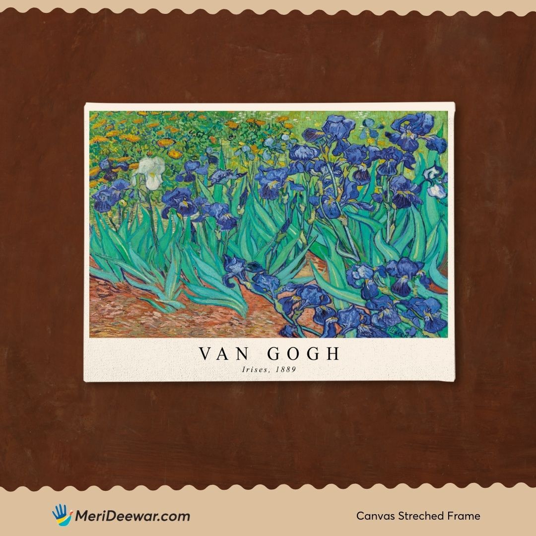 Irises Painting by Vincent Van Gogh 3 : 4 Horizontal New Premium Wall Art Canvas by MeriDeewar