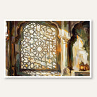 Islamic Jaali Arch | Islamic Wall Art 3 : 2 Horizontal Premium Wall Art Canvas by MeriDeewar