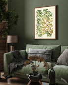 Ivy Branch of Peach Artwork 3 : 4 Vertical New Premium Wall Art Canvas by MeriDeewar