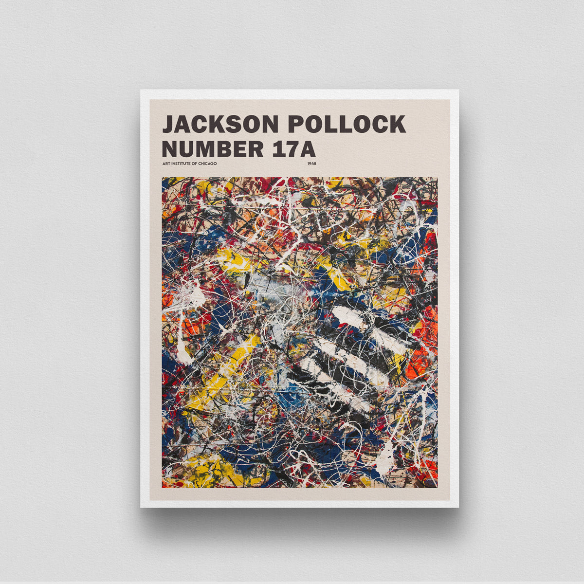 Jackson Pollock Number Poster 3 : 4 Vertical New Premium Wall Art Canvas by MeriDeewar