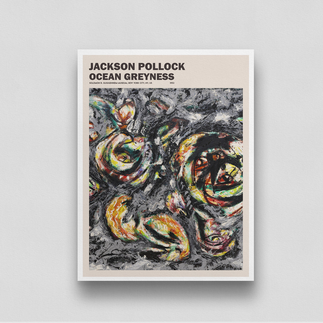Jackson Pollock Ocean Greyness Poster 3 : 4 Vertical New Premium Wall Art Canvas by MeriDeewar