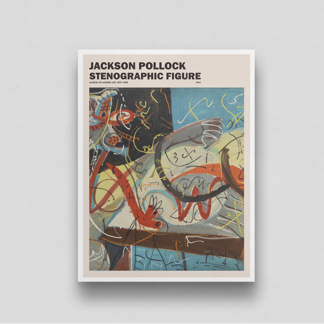 Jackson Pollock Stenographic Figure Poster 3 : 4 Vertical New Premium Wall Art Canvas by MeriDeewar