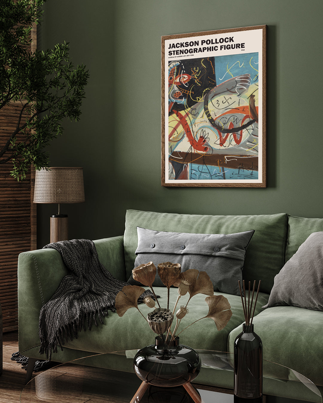 Jackson Pollock Stenographic Figure Poster 3 : 4 Vertical New Premium Wall Art Canvas by MeriDeewar