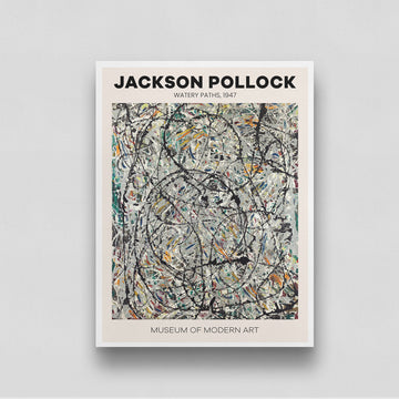 Jackson Pollock Watery Paths Poster 3 : 4 Vertical New Premium Wall Art Canvas by MeriDeewar