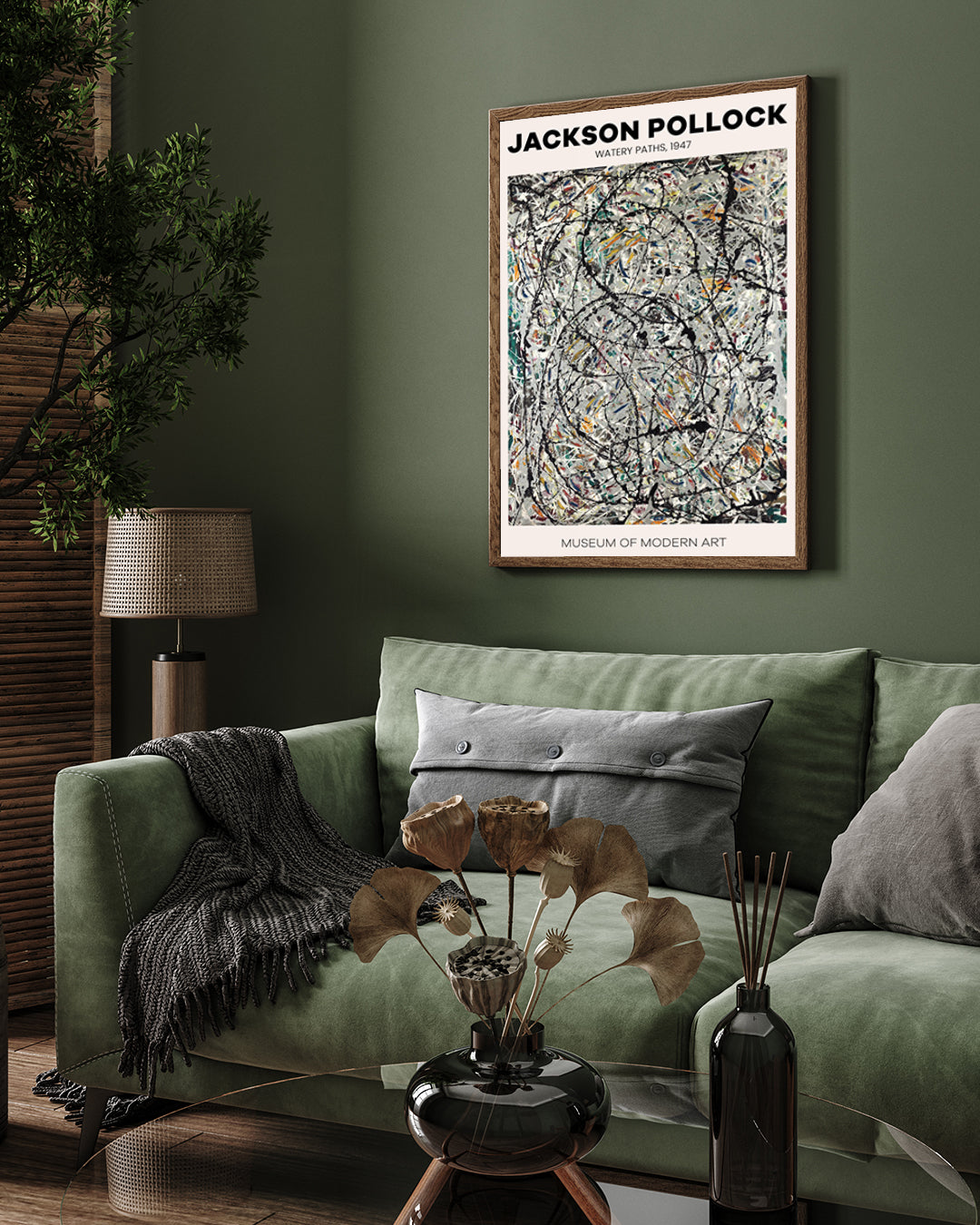 Jackson Pollock Watery Paths Poster 3 : 4 Vertical New Premium Wall Art Canvas by MeriDeewar