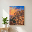 Jaisalmer Fort | Sunset Rajasthan Desert Citadel Gallery Wrap Canvas Curate Gallery Wrap Premium Wall Art Canvas by MeriDeewar