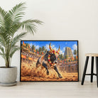 Jallikattu | Sacred Bull Festival Tamil Heritage Gallery Wrap Canvas Curate Black Premium Wall Art Canvas by MeriDeewar