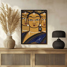 Jamini Roy Five Ladies Folk Painting for Living Room | Indian Art Wall Decor Print 2 : 3 Vertical Premium Wall Art Canvas by MeriDeewar