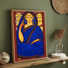 Jamini Roy Indian Bride Painting for Living Room | Bengali Folk Art Wall Decor | Giclée Print 2 : 3 Vertical Premium Wall Art Canvas by MeriDeewar