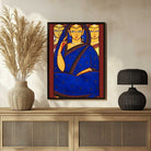 Jamini Roy Indian Bride Painting for Living Room | Bengali Folk Art Wall Decor | Giclée Print 2 : 3 Vertical Premium Wall Art Canvas by MeriDeewar