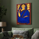 Jamini Roy Indian Bride Painting for Living Room | Bengali Folk Art Wall Decor | Giclée Print 2 : 3 Vertical Premium Wall Art Canvas by MeriDeewar