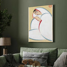 Jamini Roy Style Bengali Woman Painting for Living Room | Indian Modern Art Print 2 : 3 Vertical Premium Wall Art Canvas by MeriDeewar