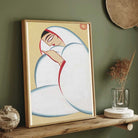 Jamini Roy Style Bengali Woman Painting for Living Room | Indian Modern Art Print 2 : 3 Vertical Premium Wall Art Canvas by MeriDeewar