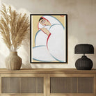 Jamini Roy Style Bengali Woman Painting for Living Room | Indian Modern Art Print 2 : 3 Vertical Premium Wall Art Canvas by MeriDeewar