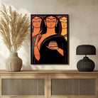 Jamini Roy Style Indian Bride Painting for Living Room | Traditional Folk Art Wall Decor 2 : 3 Vertical Premium Wall Art Canvas by MeriDeewar