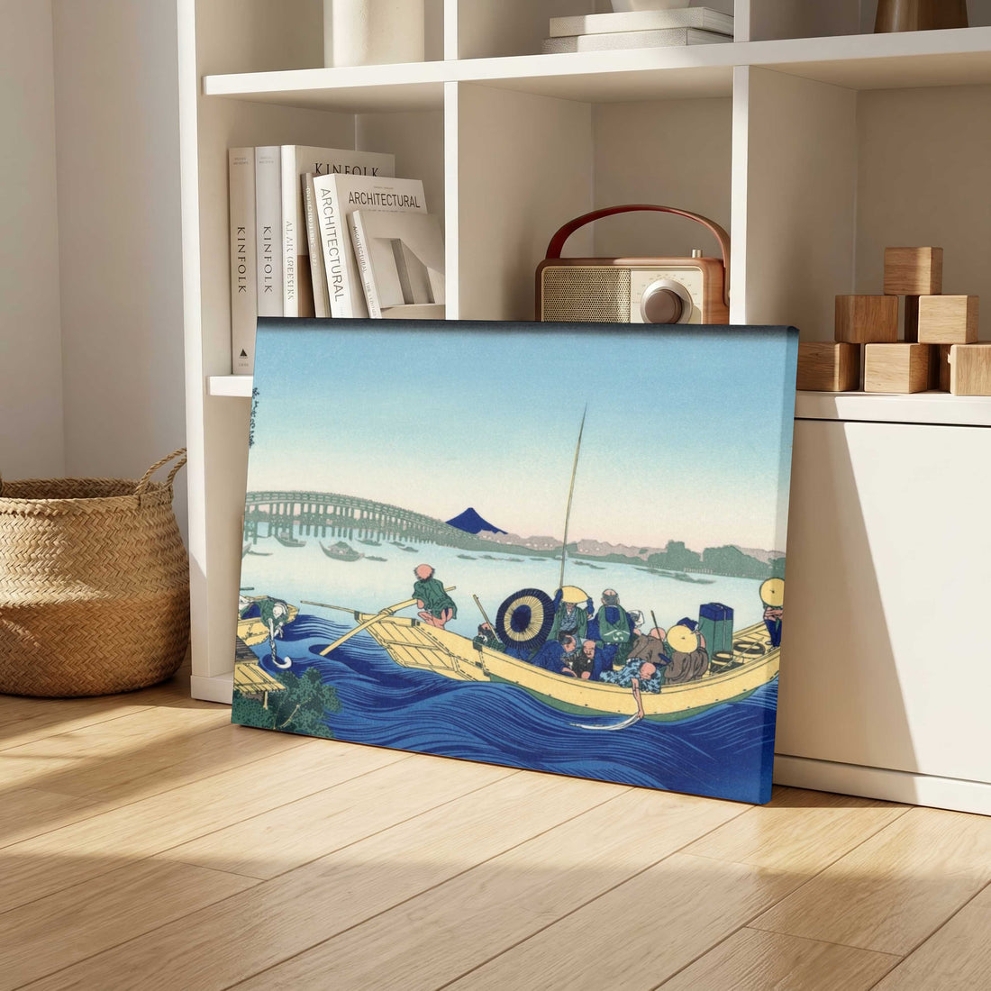 Sunset Across The Ryogoku bridge Painting - Meri Deewar 3 : 2 Horizontal Premium Wall Art Canvas by MeriDeewar