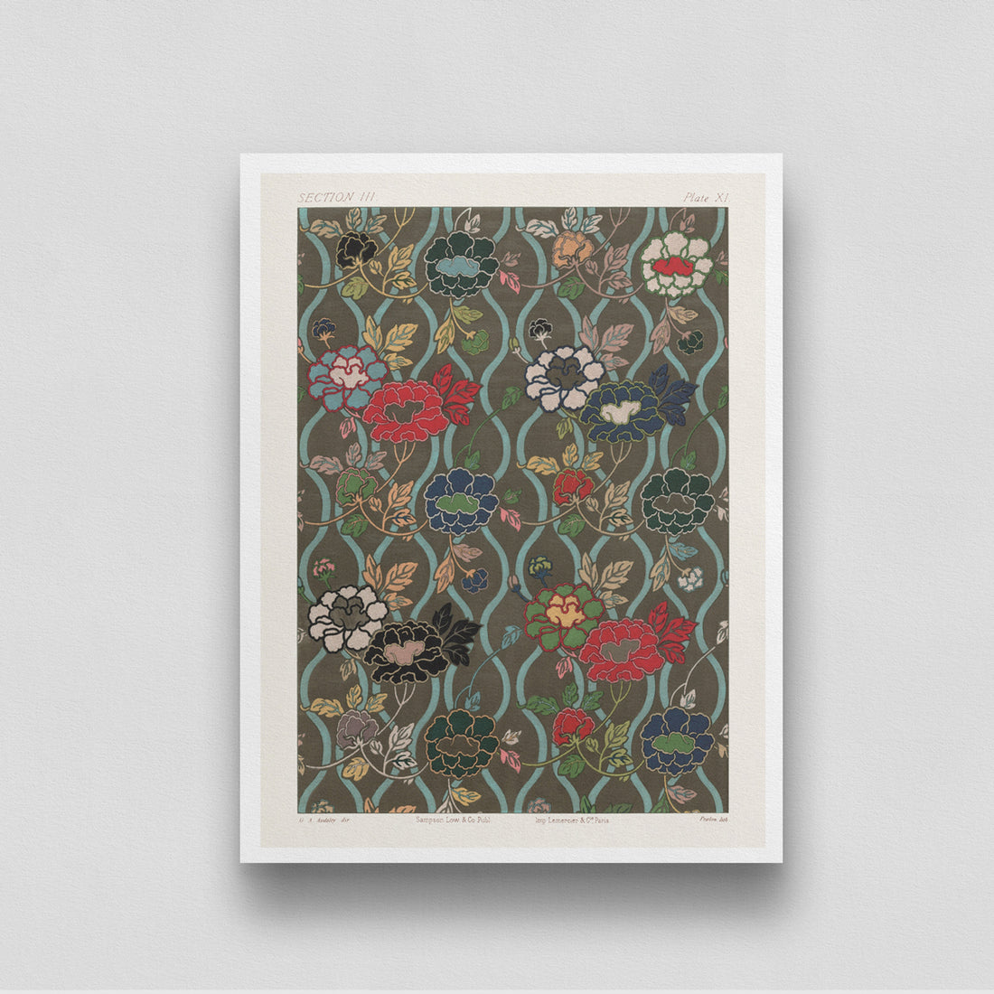 Japanese Flower Fans Pattern 3 : 4 Vertical New Premium Wall Art Canvas by MeriDeewar