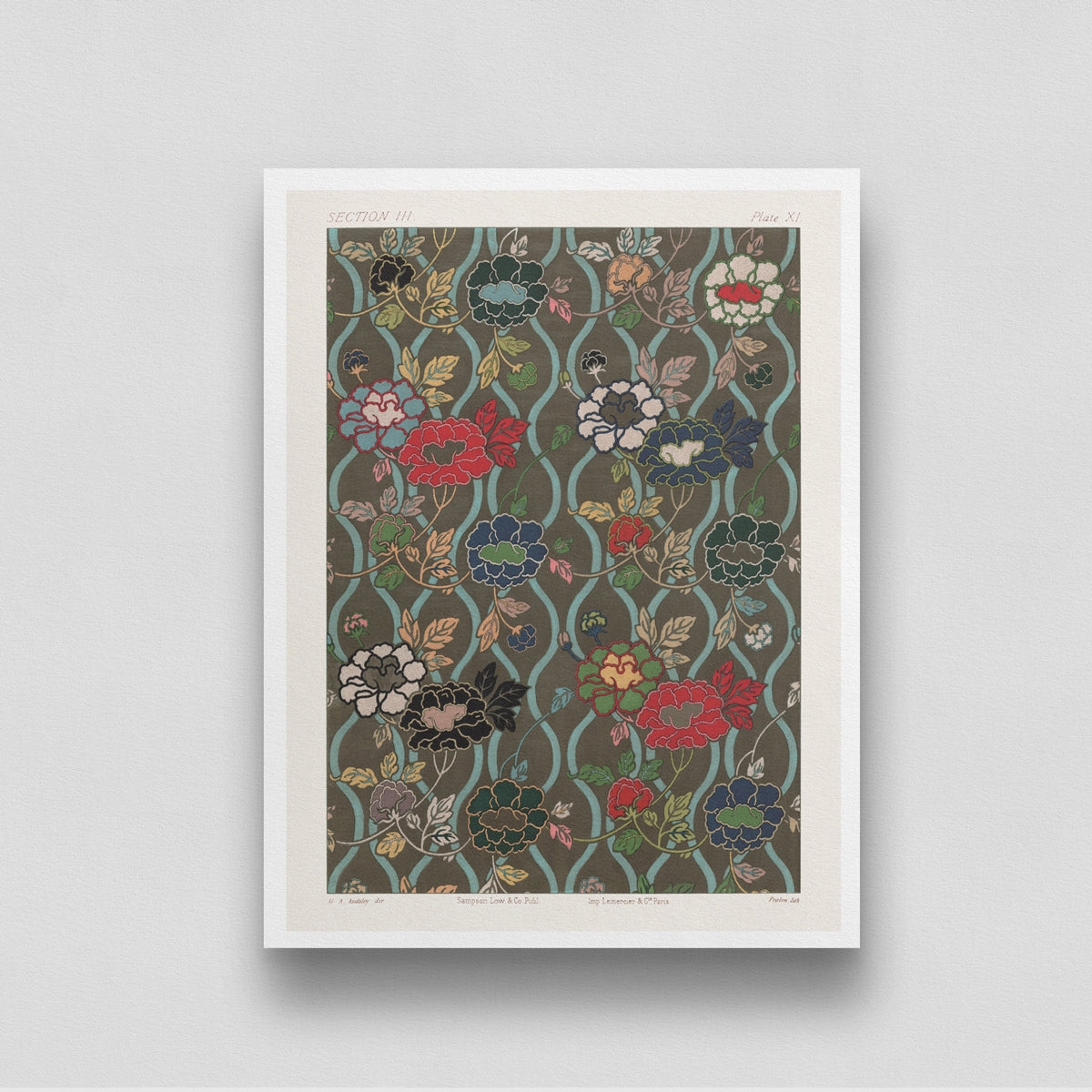 Japanese Flower Fans Pattern 3 : 4 Vertical New Premium Wall Art Canvas by MeriDeewar