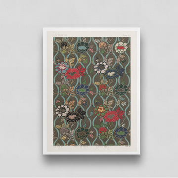 Japanese Flower Fans Pattern 3 : 4 Vertical New Premium Wall Art Canvas by MeriDeewar
