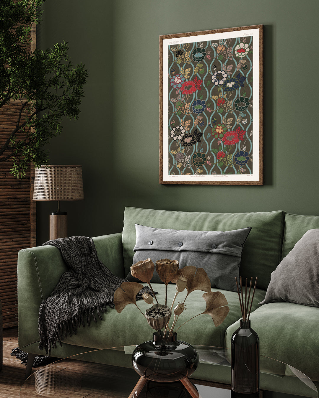 Japanese Flower Fans Pattern 3 : 4 Vertical New Premium Wall Art Canvas by MeriDeewar