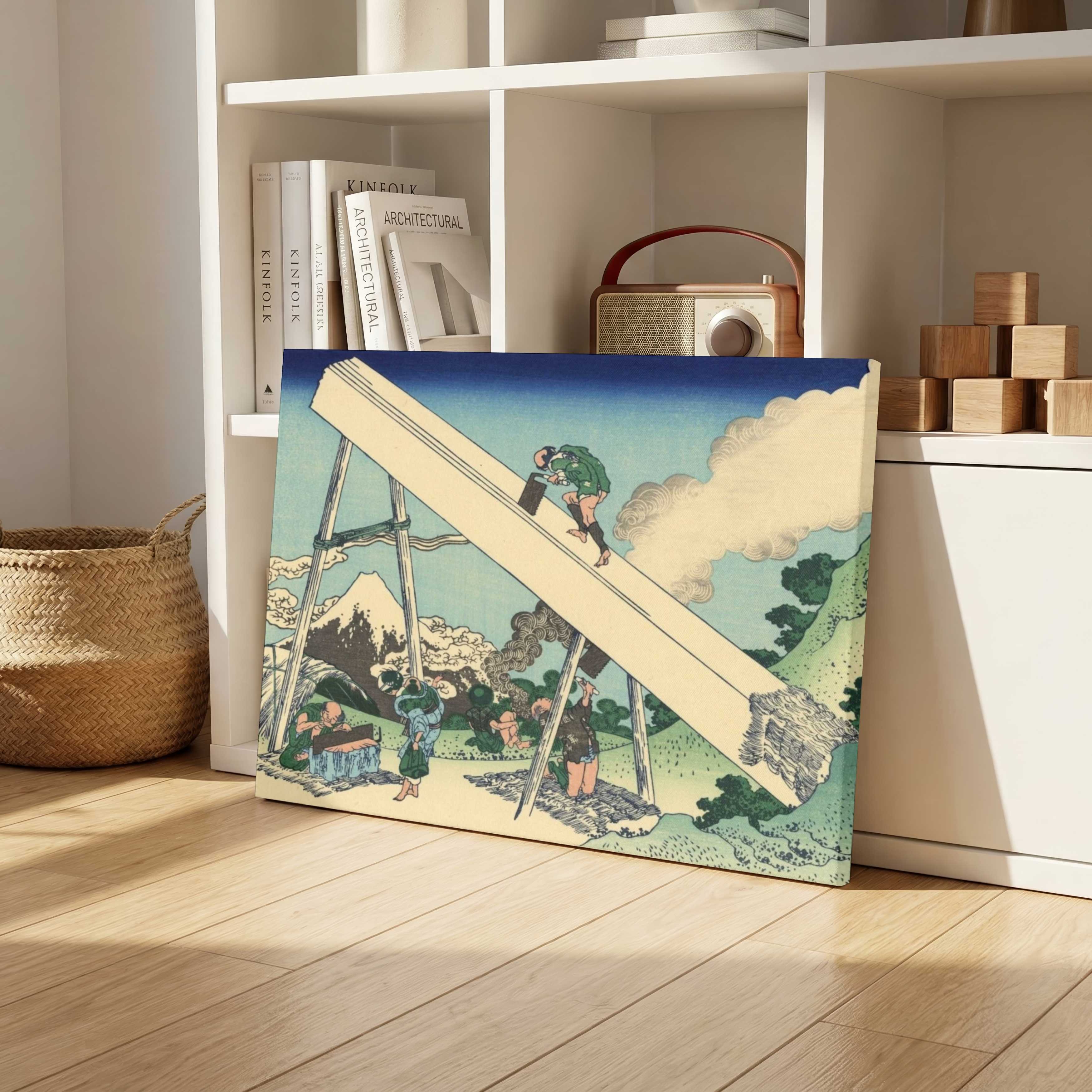 Japanese Mountain Scenery Painting for Living Room | Hokusai Mount Fuji Wall Art 3 : 2 Horizontal Premium Wall Art Canvas by MeriDeewar