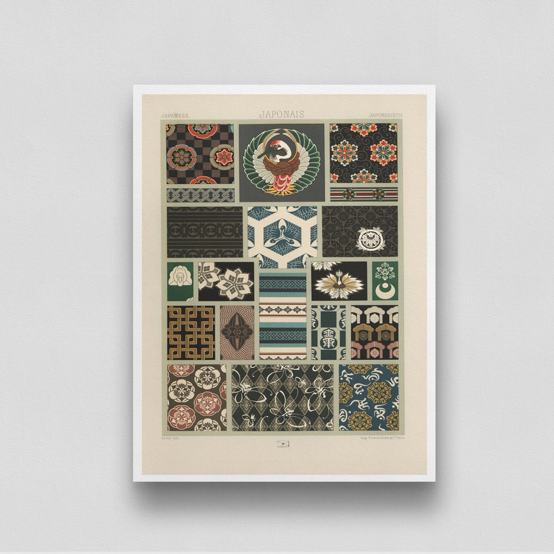 Japanese pattern by Albert Racine 3 : 4 Vertical New Premium Wall Art Canvas by MeriDeewar