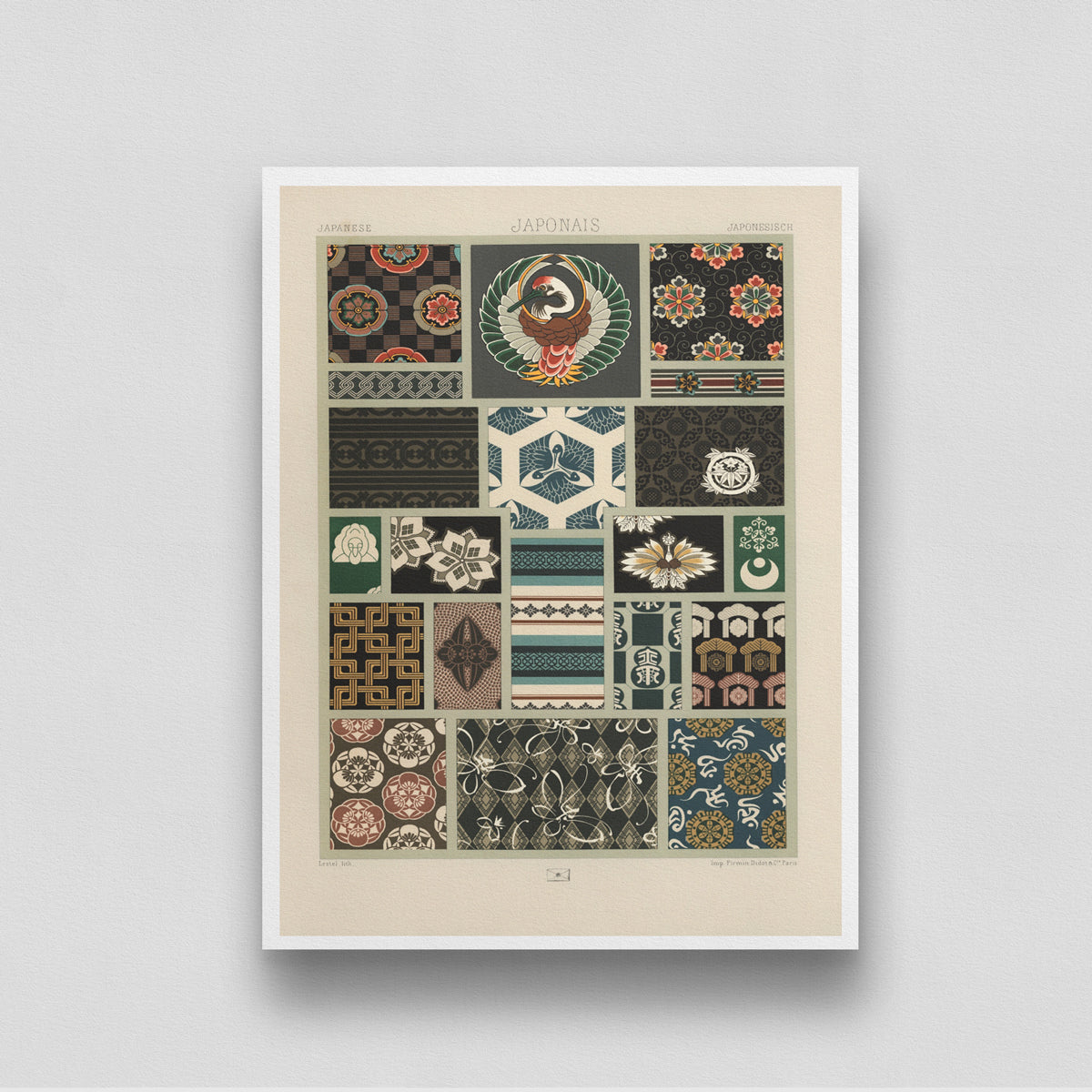 Japanese pattern by Albert Racine 3 : 4 Vertical New Premium Wall Art Canvas by MeriDeewar