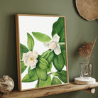 Jasmine Grace – White Bloom Botanical Canvas Wall Art 2 : 3 Vertical Premium Wall Art Canvas by MeriDeewar