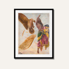 Jatayu Vadha by Raja Ravi Varma | Ramayana Wall Art 4 X 5.5 Vertical Premium Wall Art Canvas by MeriDeewar