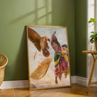 Jatayu Vadha Ramayana Painting by Raja Ravi Varma | Spiritual Wall Art for Home 3 : 4 Vertical Premium Wall Art Canvas by MeriDeewar
