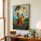 Jatayu Vadham Ramayan Painting for Living Room – Raja Ravi Varma Wall Art | MeriDeewar 3 : 4 Vertical Premium Wall Art Canvas by MeriDeewar