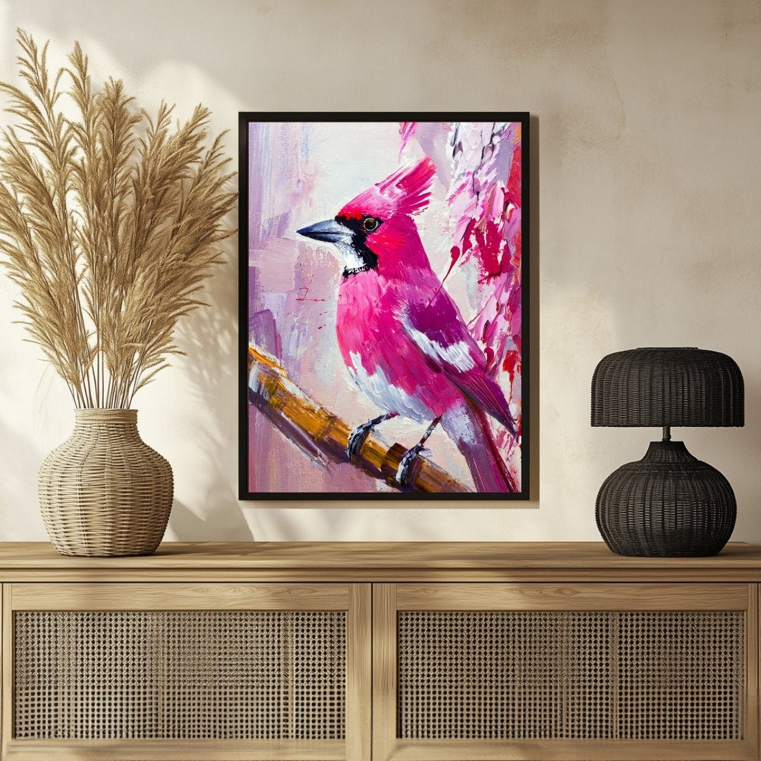 Jay Bird Abstract Art Painting - Modern Wall Art Collection 3 : 4 Vertical New Premium Wall Art Canvas by MeriDeewar