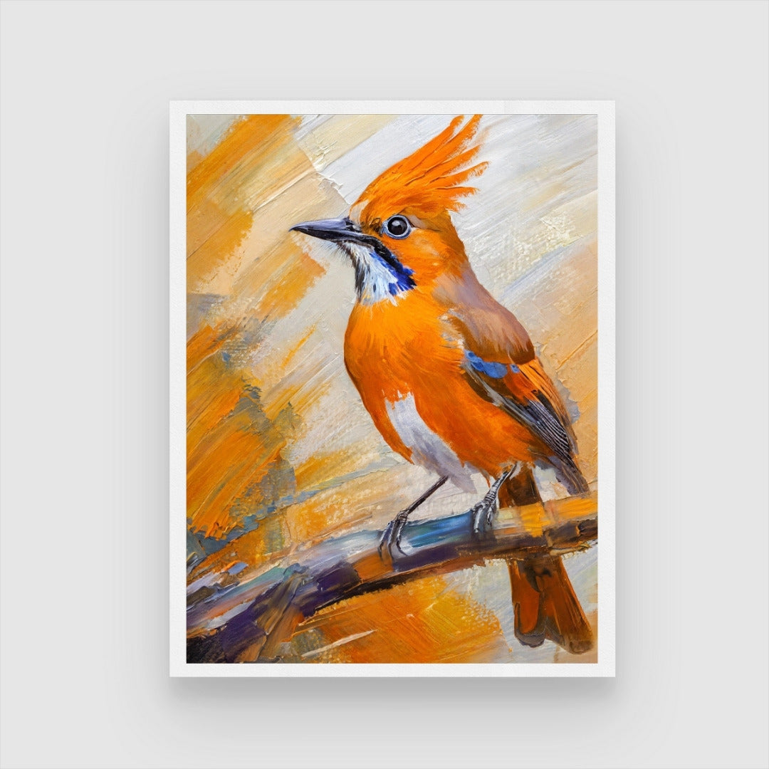 Jay Bird Abstract Art Painting - Vibrant Wall Decor for Home 3 : 4 Vertical New Premium Wall Art Canvas by MeriDeewar