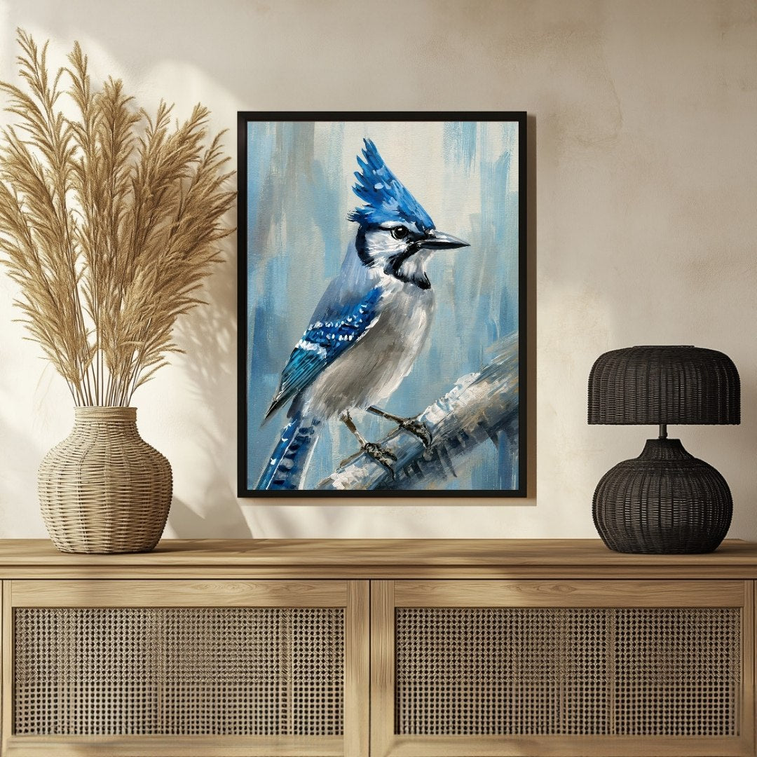 Jay Bird Abstract Art - Unique Canvas for Creative Interiors 3 : 4 Vertical New Premium Wall Art Canvas by MeriDeewar