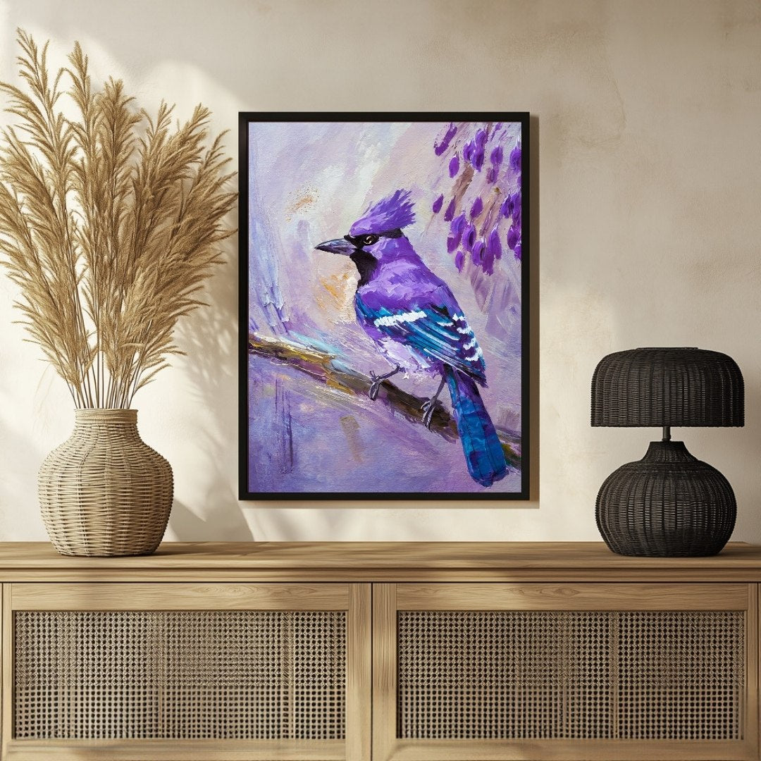 Jay Bird Abstract Art – Unique Home Decor by MeriDeewar.com 3 : 4 Vertical New Premium Wall Art Canvas by MeriDeewar