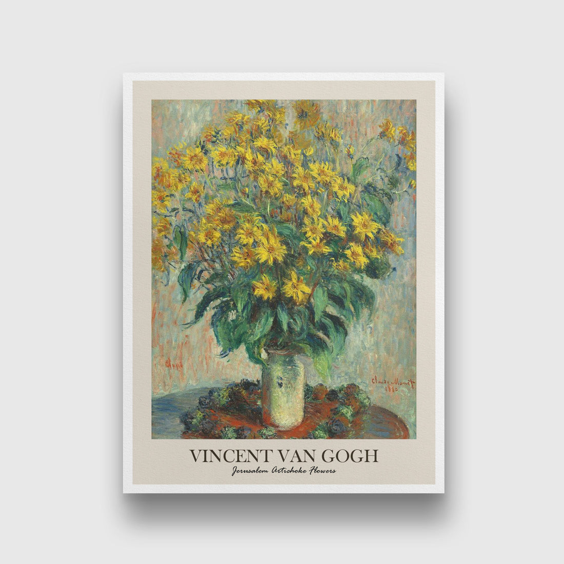 Jerusalem Artichoke Flowers Painting by Vincent Van Gogh 3 : 4 Vertical New Premium Wall Art Canvas by MeriDeewar