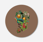Jungle Parrot Bird Painting Circular Canvas Frame Circular Canvas Frame Premium Wall Art Canvas by MeriDeewar