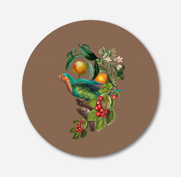 Jungle Parrot Bird Painting Circular Canvas Frame Circular Canvas Frame Premium Wall Art Canvas by MeriDeewar