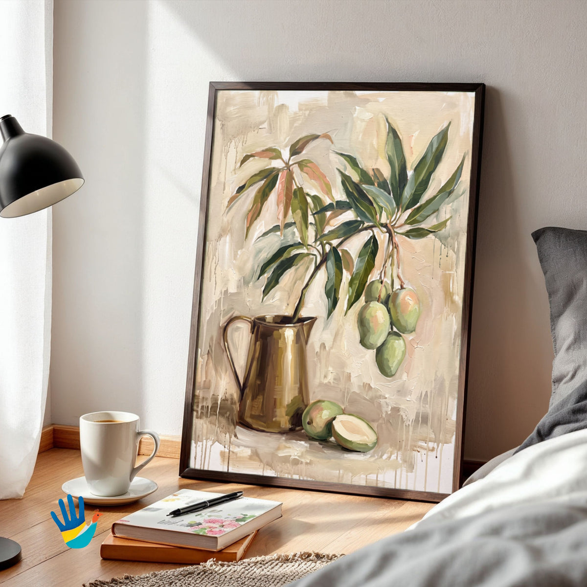 Kairi Branch | Raw Mango Still Life Wall Art 3 : 4 Vertical Premium Wall Art Canvas by MeriDeewar