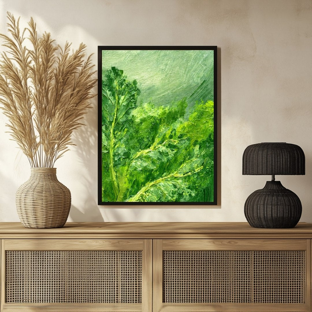 Kale Abstract Art Painting - Modern Wall Decor for Home 3 : 4 Vertical New Premium Wall Art Canvas by MeriDeewar