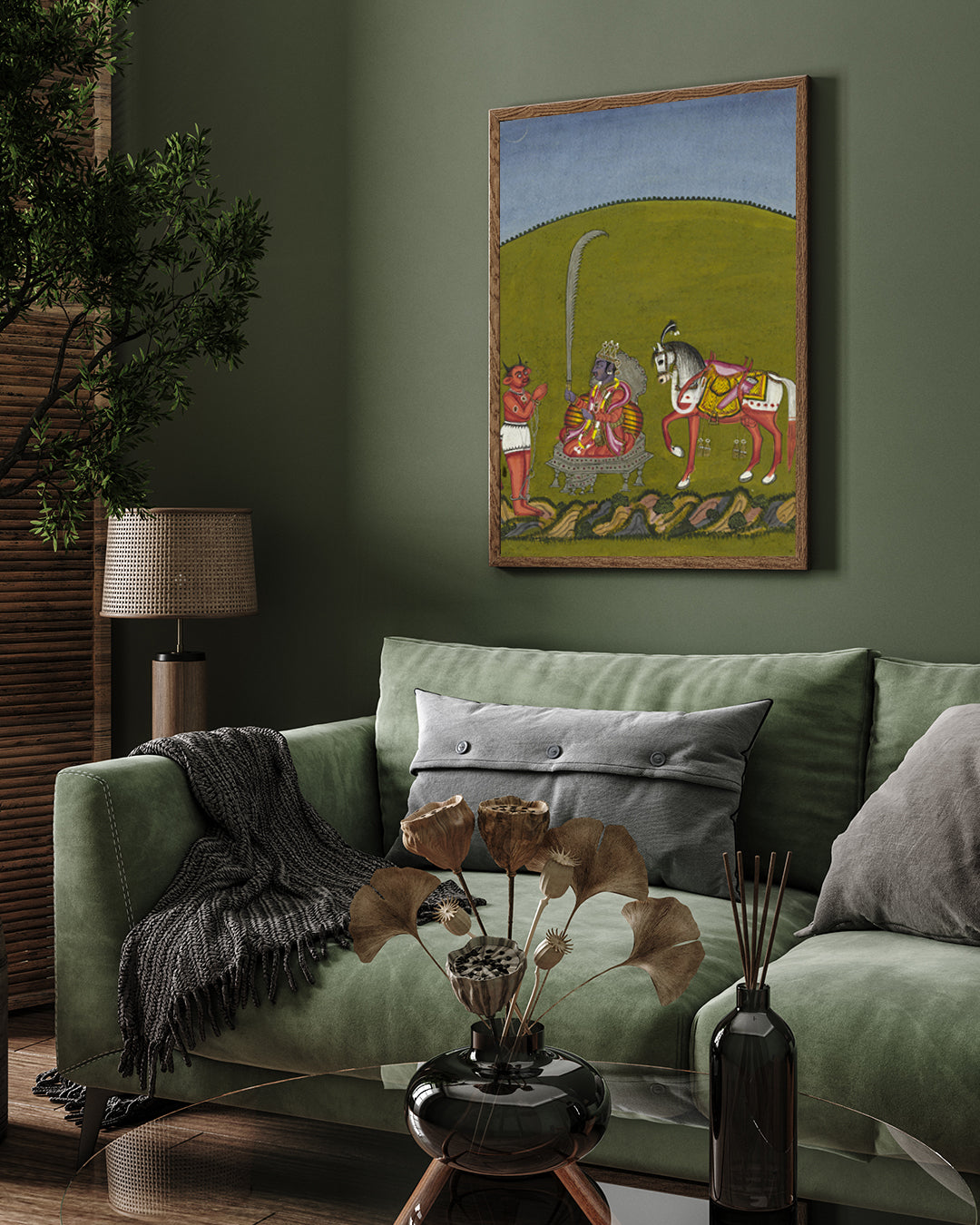 Kalki (de toekomstige incarnatie van Vishnu) Painting 2 : 3 Vertical Premium Wall Art Canvas by MeriDeewar