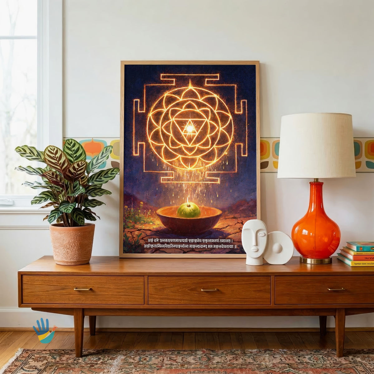 Kanakadhara Yantra | Yantra Wall Art 3 : 4 Vertical Premium Wall Art Canvas by MeriDeewar