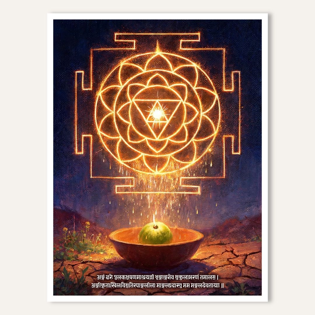Kanakadhara Yantra | Yantra Wall Art 3 : 4 Vertical Premium Wall Art Canvas by MeriDeewar