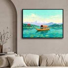Kashmir Dal Lake Shikara Painting | Horizontal Landscape Framed Wall Art 2 : 3 Horizontal Premium Wall Art Canvas by MeriDeewar