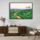 "Kerala Hillside Harvest" Tea Garden Landscape Giclée Print | Fine Art Wall Art 2 : 3 Horizontal Premium Wall Art Canvas by MeriDeewar